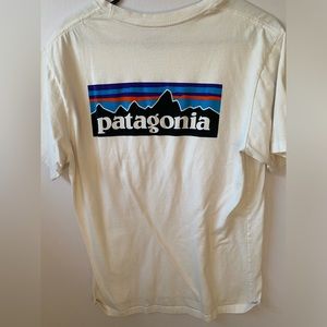White Patagonia Box Logo Tee